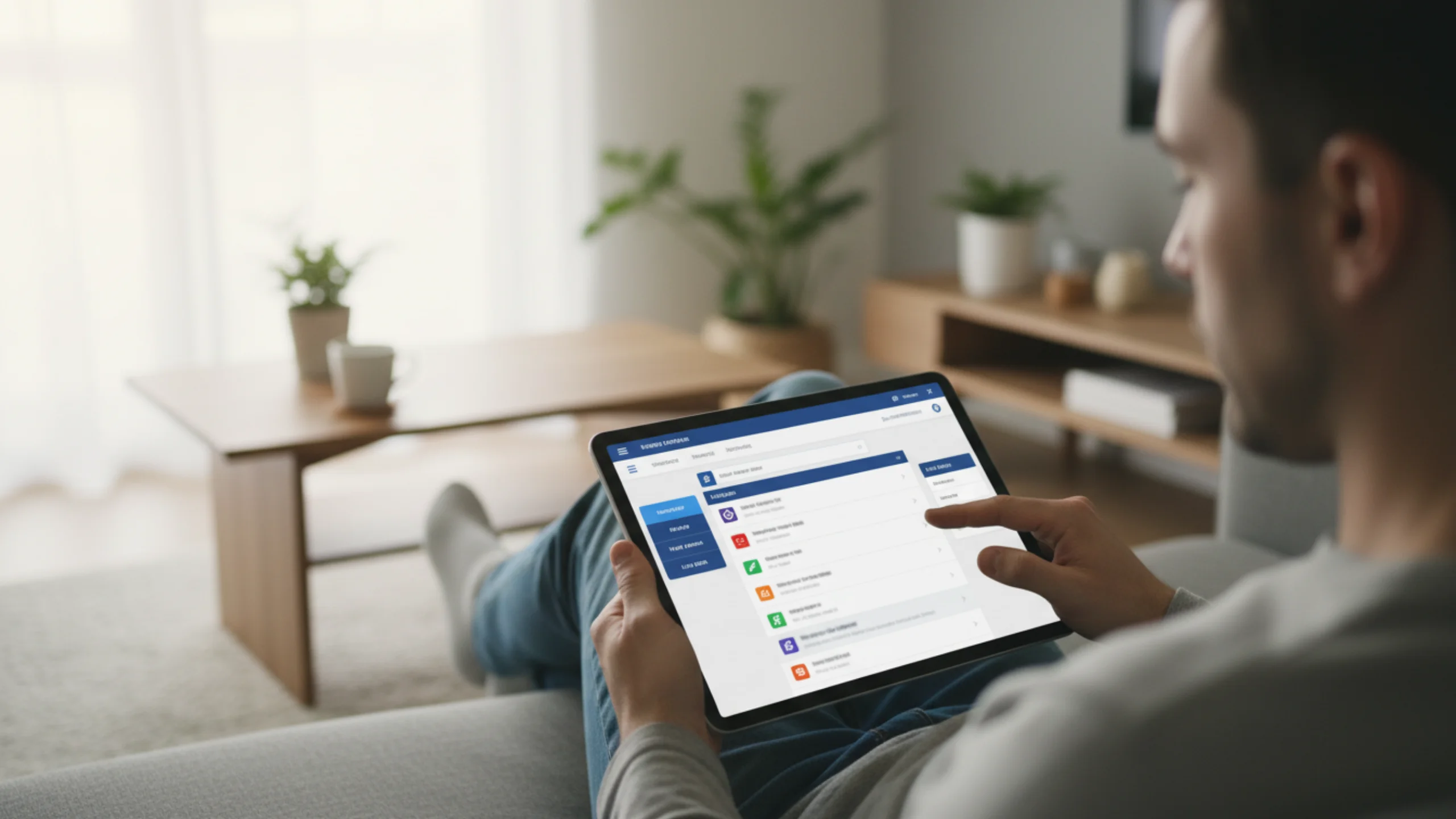 Persona che confronta diverse opzioni di scommessa su tablet in ambiente moderno