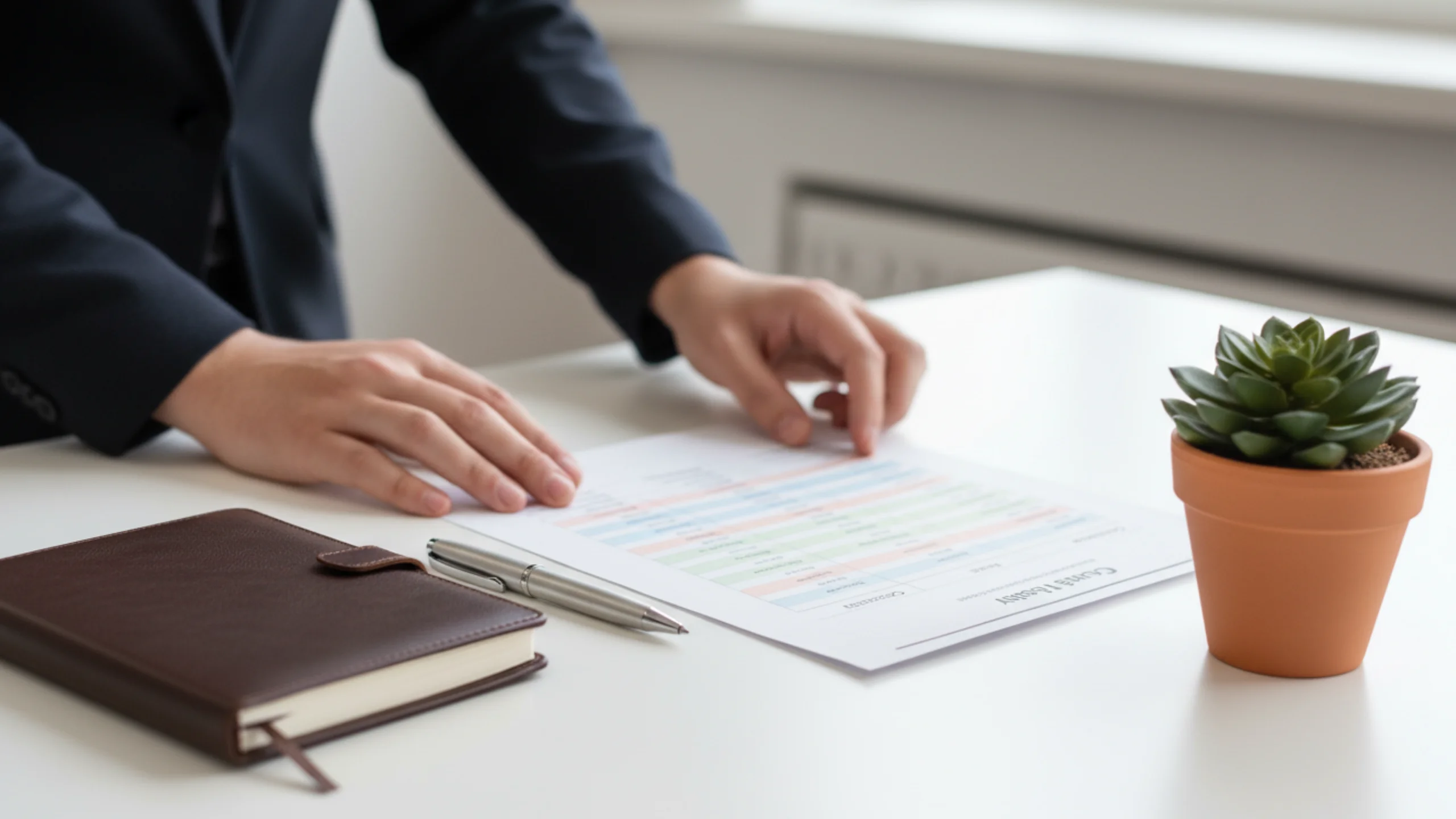 Mani che organizzano documenti di pianificazione per la gestione responsabile del bankroll