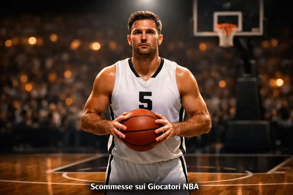 Giocatore NBA concentrato prima di un tiro libero sul parquet del palazzetto
